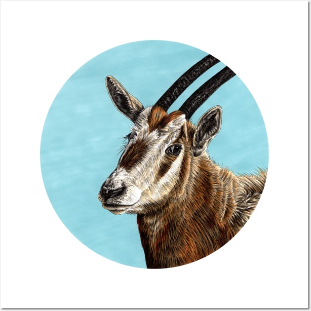 Scimitar-horned oryx illustration Wall Art by lorendowding